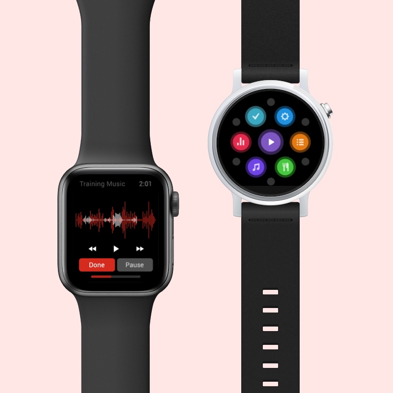 Image showing two smart watches and wearable apps