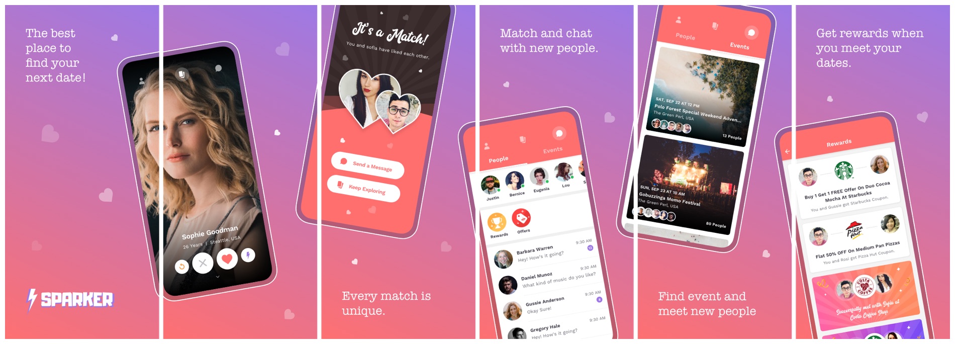 The banner of sparker an online dating app