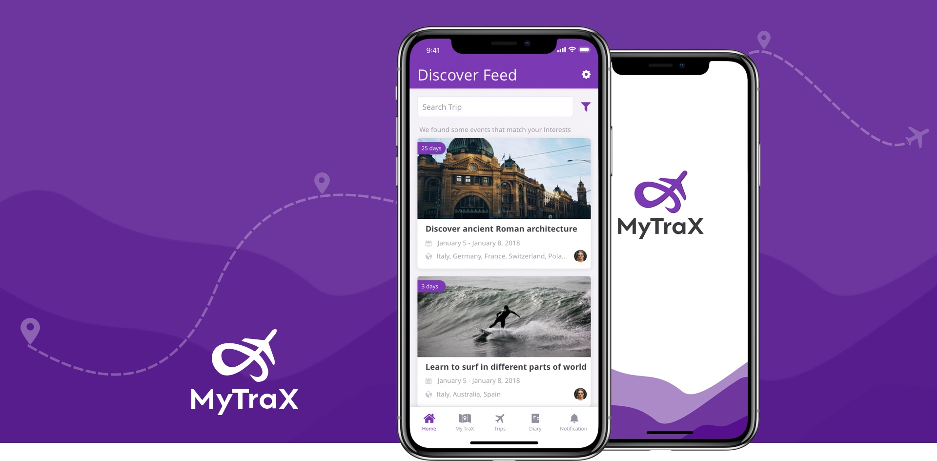 Discover Feed of MyTrax App